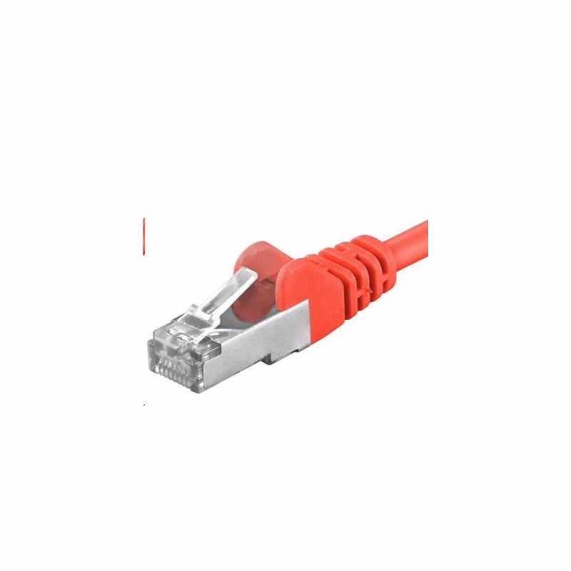PREMIUMCORD Patch kábel CAT6a S-FTP, RJ45-RJ45, AWG 26/7 5m červená