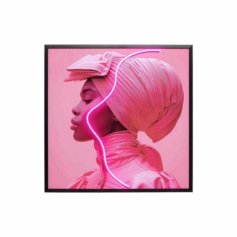 Pink Woman LED obraz  ružový 80x80 cm