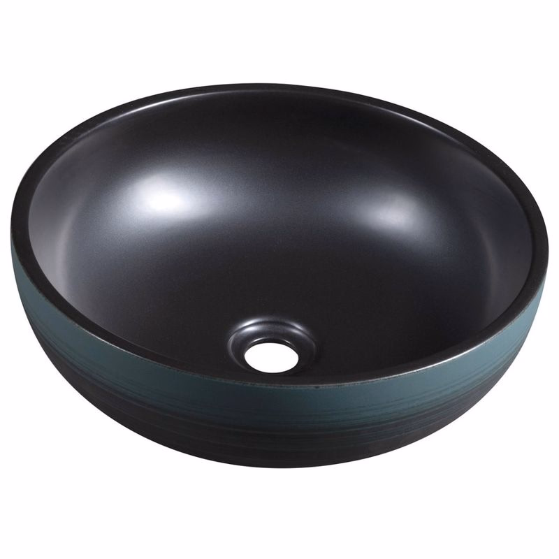 SAPHO - PRIORI keramické umývadlo na dosku, priemer 41cm, čierna/zelená PI039