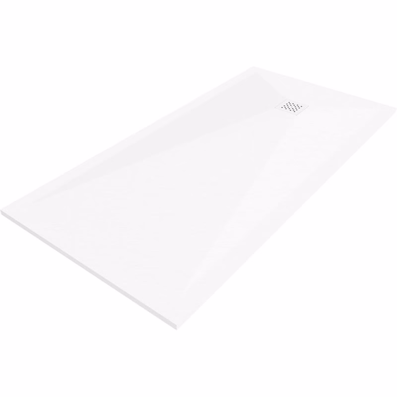 MEXEN/S - Stone+ obdĺžniková sprchová vanička 180 x 100, biela, mriežka biela 44101018-W