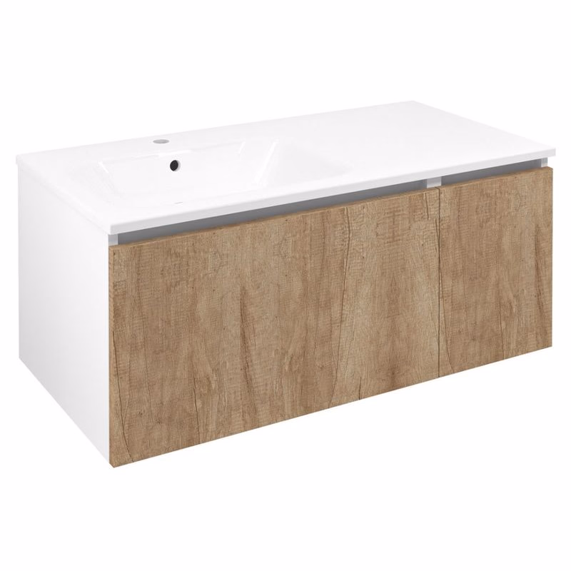 SAPHO - LOREA skrinka 100x46x51,5cm (70+30cm), ľavá, dub Alabama/biela matná LE070-2231-L-02