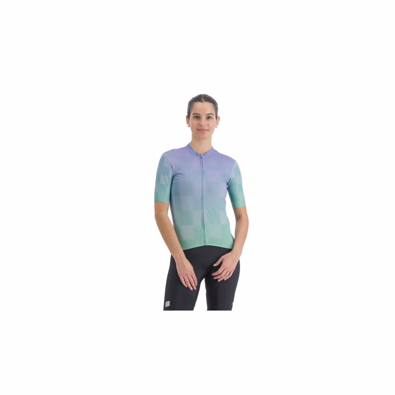 Dámsky cyklistický dres s krátkym rukávom SPORTFUL Rocket w jersey, chalk violet jade cream
