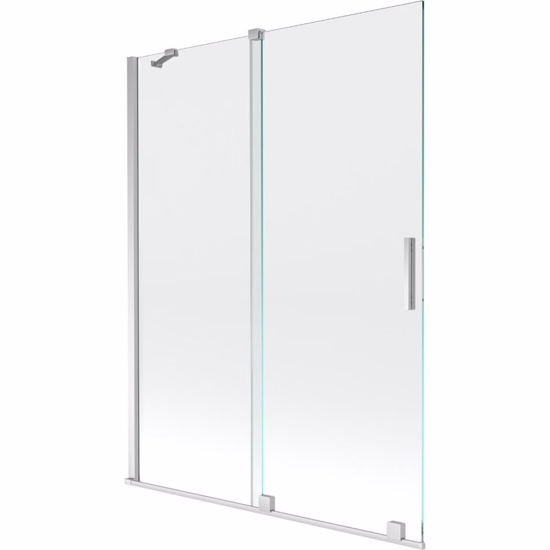 MEXEN/S - Velar Dvojkrídlová posuvná vaňová zástena 130 x 150, transparent, chróm 896-130-000-01-01