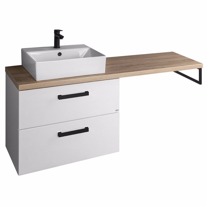 AQUALINE - VEGA Nábytková zostava do kúpeľne, šírka 145 cm, biela/dub platina VG073-02