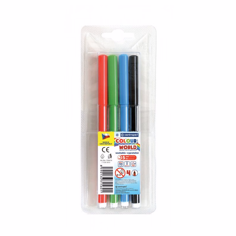Popisovač Centropen 7550/4 4 farby valcový hrot 1mm