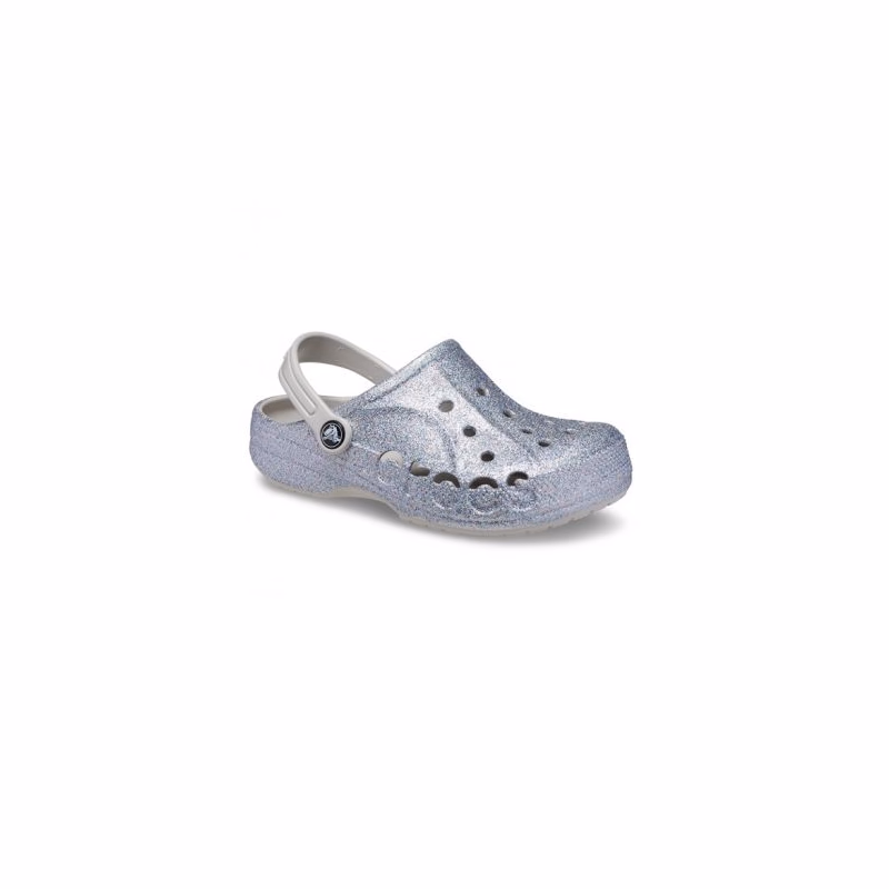Dievčenské kroksy (rekreačná obuv) CROCS Baya Glitter Clog T silver
