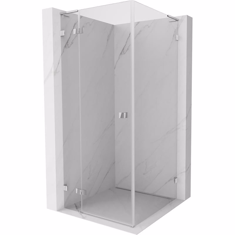 MEXEN/S - Lunar L sprchový kút dvere krídlové ľavá 70 x 70, transparent, chróm 834L-070-070-01-00-L