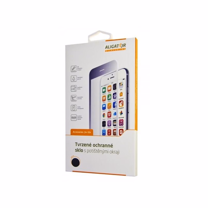 ALIGATOR Ochranné tvrdené sklo PRINT čierna, Huawei Y6 2019/Huawei Y6s/Honor 8A, celoplošné lepenie