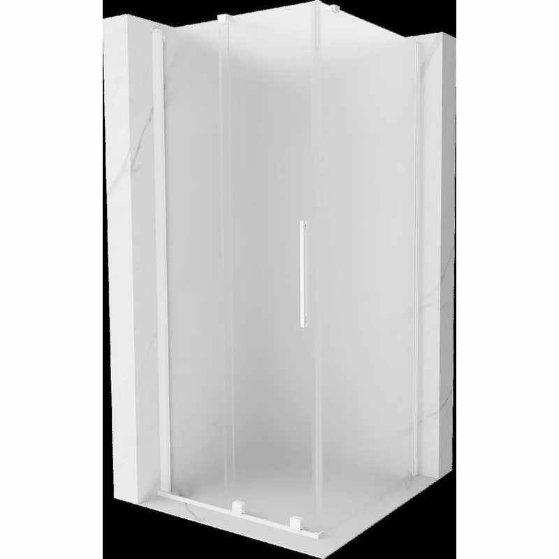 MEXEN/S - Velár sprchovací kút, posuvné dvere 110 x 110, dekor, biela 871-110-110-31-20