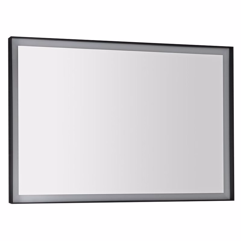 SAPHO - SORT zrkadlo s LED osvetlením 100x70cm, čierna mat ST100