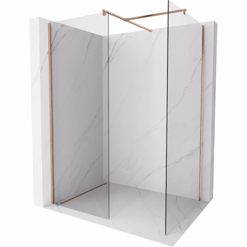MEXEN/S - Kyoto Sprchová zástena WALK-IN 105 x 100, transparent, meď kartáčovaná 800-105-202-65-00-100