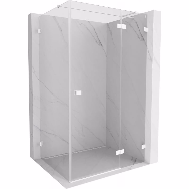 MEXEN/S - Lunar T sprchovací kút dvere krídlové pravá 120 x 90, transparent, biela 834T-120-090-20-00-P