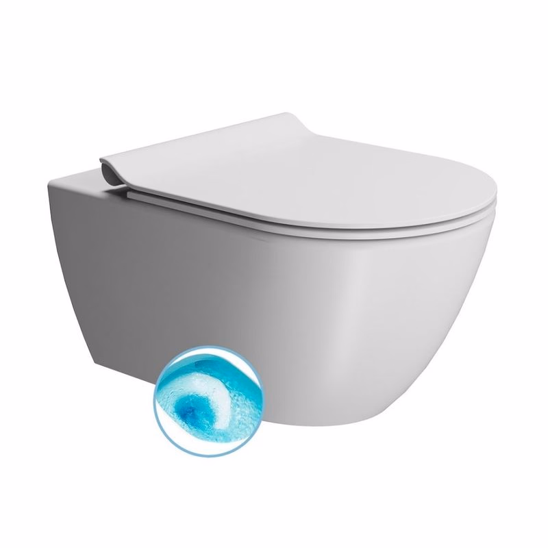 GSI - PURA závesná WC misa, Swirlflush, 36x55cm, biela dual-mat 881509