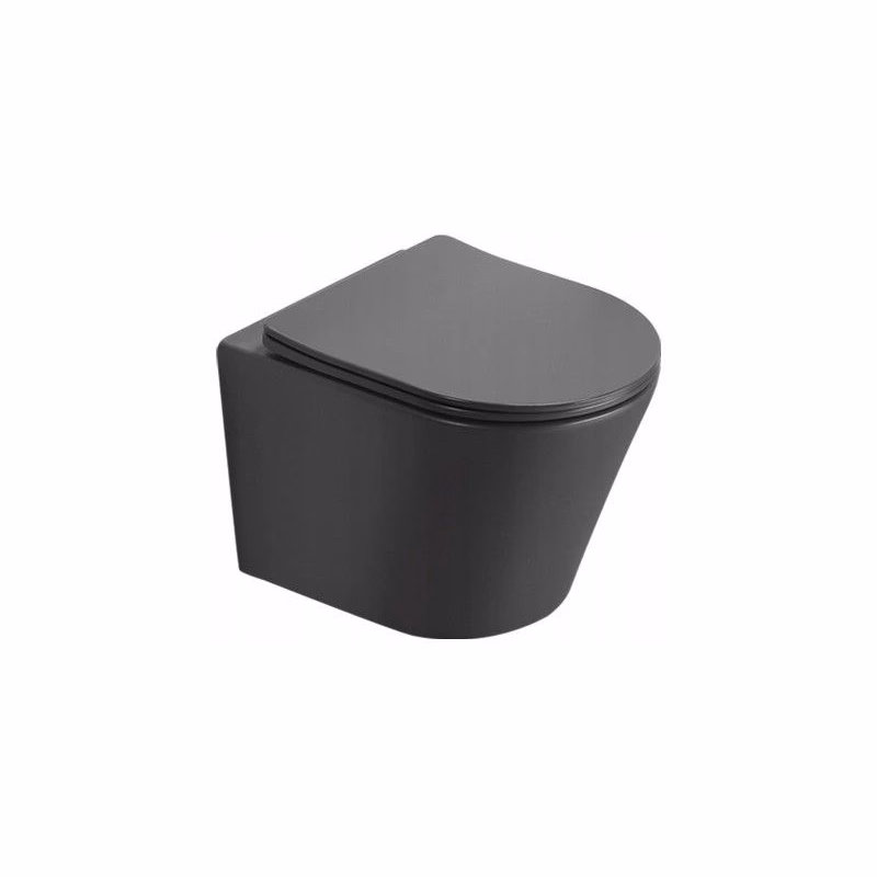 MEXEN - Rico Závesná WC misa vrátane sedátka s slow-slim, duroplast, tmavo šedá mat 30724071