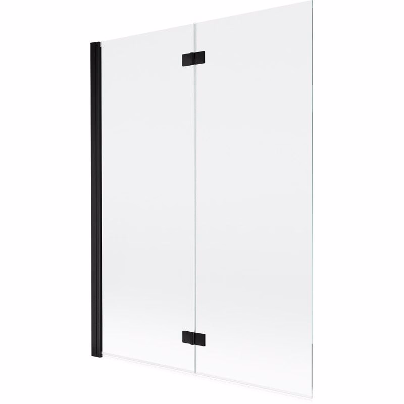 MEXEN - MIST vaňová zástena 130x150 cm 6mm 2-s, čierna, číra, ľavá 8A9-130-002-70-00-L