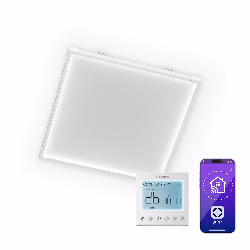 Klarstein Wondersky infračervený panel | 360 W | 4 - 8 m² | Minimalistický dizajn | 60 cm x 60 cm
