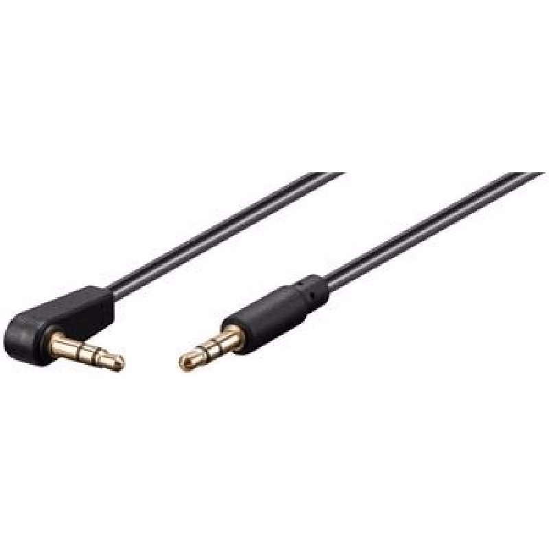 PremiumCord Kábel Jack 3.5mm - 3,5 mm konektor 90 ° M / M 1,5 m