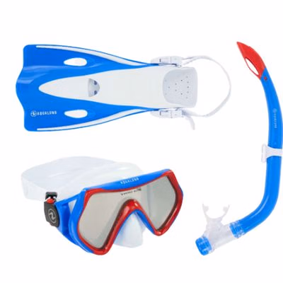 Potápačský šnorchlovací set AQUALUNG SET HERO Junior-WHITE BLUE
