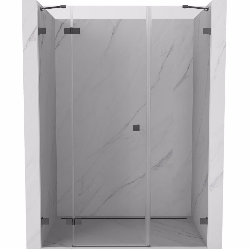 MEXEN/S - Lunar sprchové dvere krídlové ľavé 160, transparent, grafit metal 834S-160-050-95-00-L