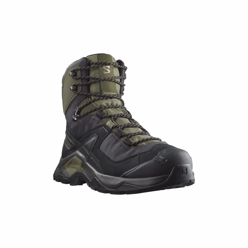 Pánska členková turistická obuv SALOMON Quest Element GTX M black deep lichen green olive night