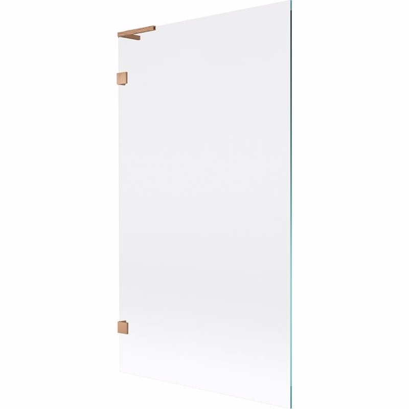 MEXEN/S - Lunar L vaňová zástena FIX 100 x 150, transparent, meď kartáčovaná 897L-100-000-65-00