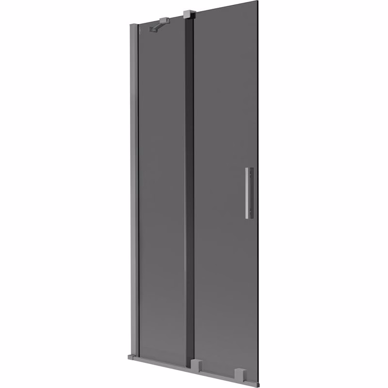 MEXEN/S - Velár dvojkrídlová posuvná vaňová zástena 85 x 150, grafit, grafit metal 896-085-000-41-95