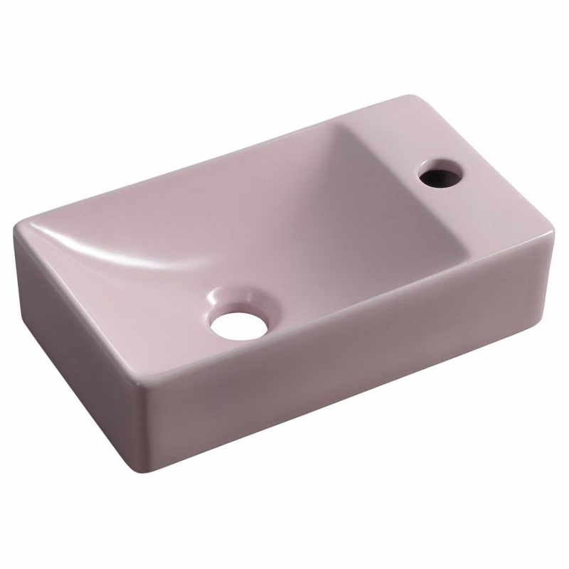 SAPHO - MARGITHA keramické umývadlo 38x22cm, otvor pro batériu vpravo, ružová MGT38222
