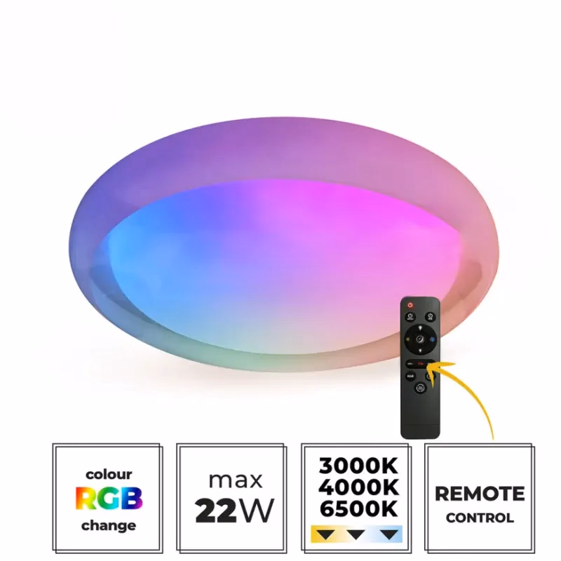 Stropnica RIVET LED 22W 66945 CCT+RGB PL1