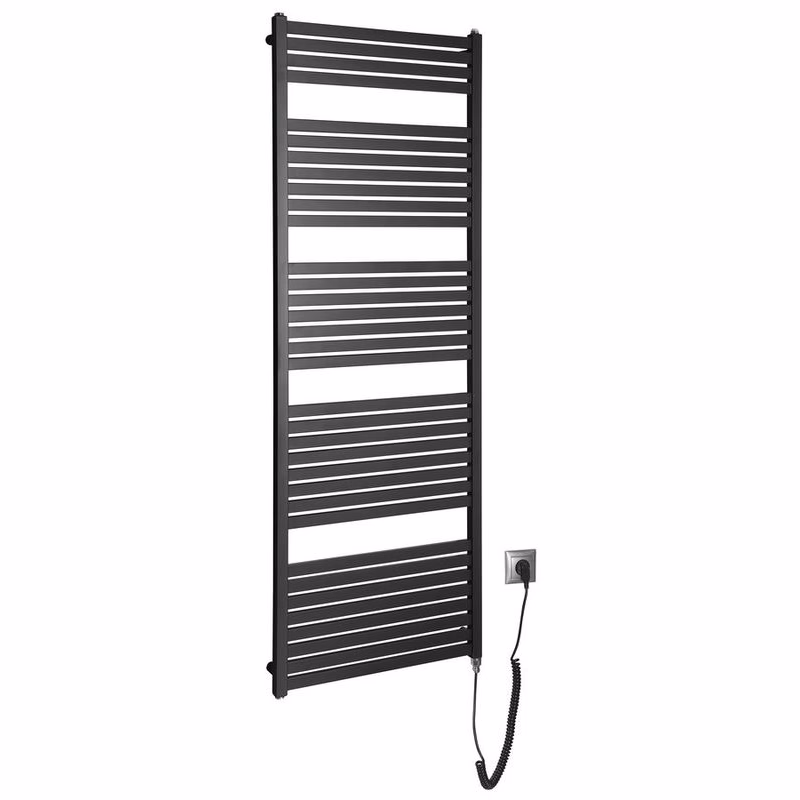 AQUALINE - TONDI-E elektrické vykurovacie teleso, rovné, 600x1690 800 W, čierna mat DE496T