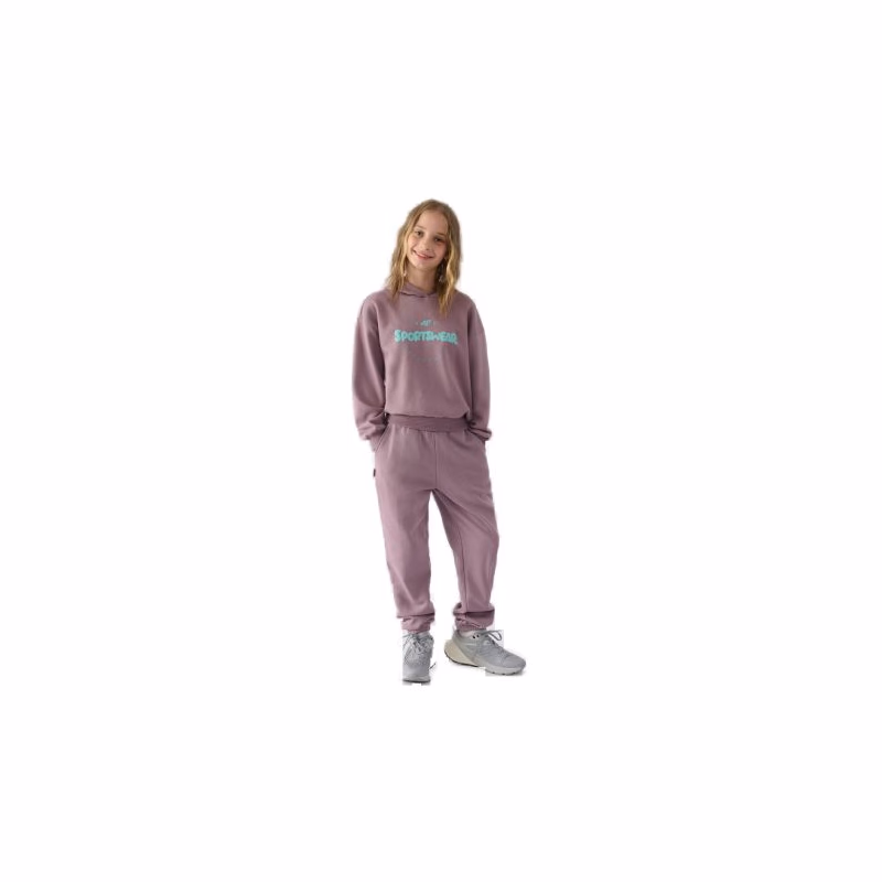 Dievčenské tepláky 4F JUNIOR TROUSERS-JWAW24TTROF754-51S-VIOLET
