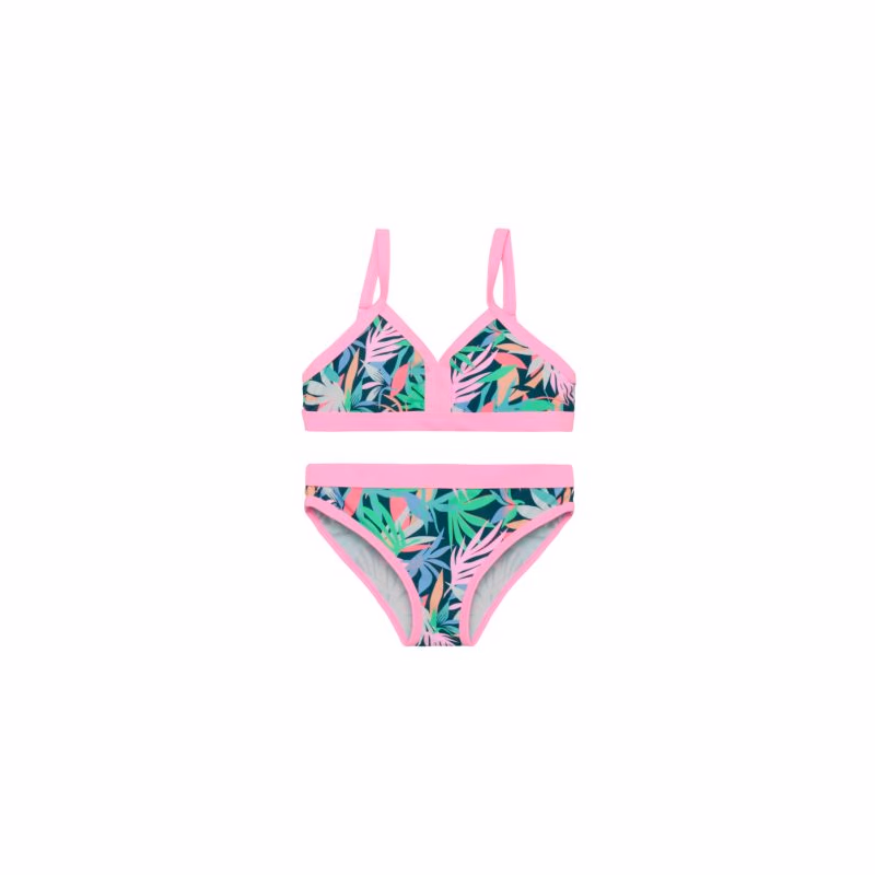 Dievčenské plavky COLOR KIDS Jr. Bikini, AOP-5708-Begonia Pink