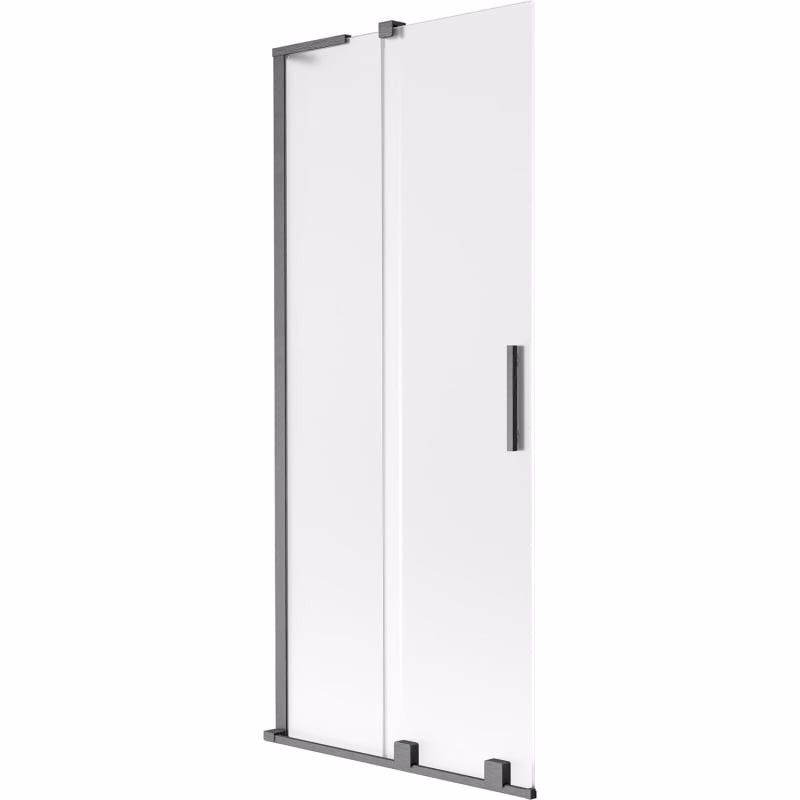 MEXEN/S - Velar L dvojkrídlová posuvná vaňová zástena 85 x 150, dekor, grafit kartáčovaná 896-085-003-31-66