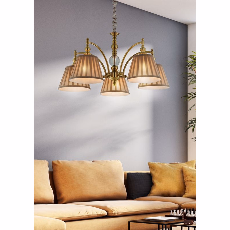 Závesná lampa patinovaná nastaviteľná reťaz 5x40W E14 Austin