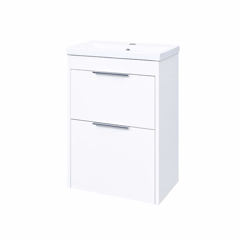 Mereo Vigo, kúpeľňová skrinka s keramickým umývadlom 51 cm, biela CN310