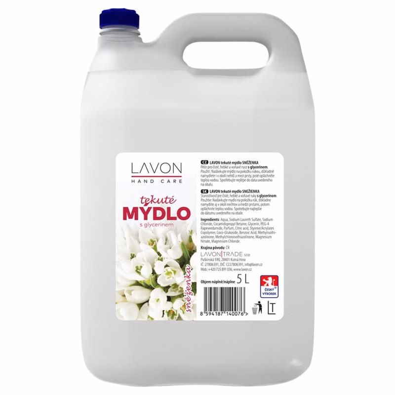 Mydlo tekuté Lavonea biele snežienka 5L