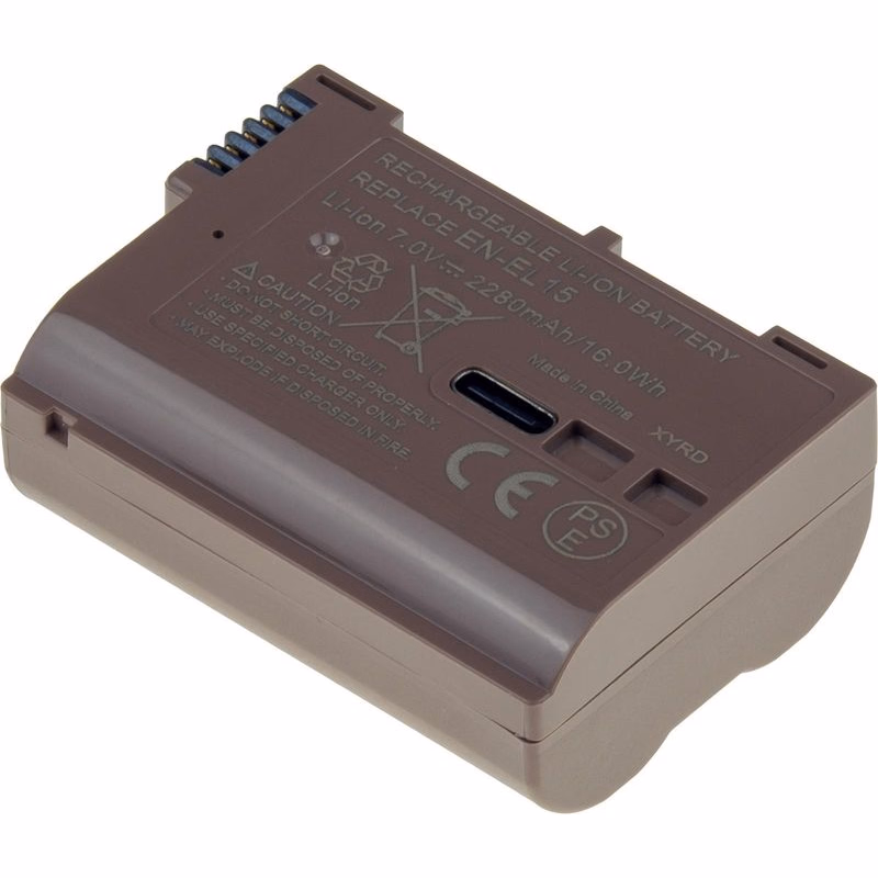 Batéria T6 Power pre Nikon EN-EL15, EN-EL15a, EN-EL15e, EN-EL15b, 2280mAh, 16Wh, USB-C