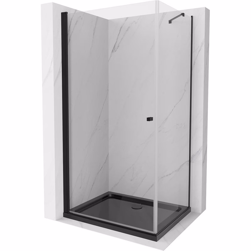 MEXEN/S - Pretória sprchovací kút 90x70, transparent, čierna + sprchová vanička vrátane sifónu 852-090-070-70-00-4070B