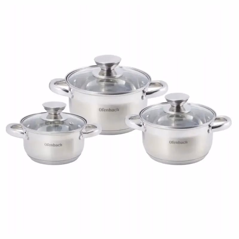 Komplet hrncov 6 ks (1,1 l, 1,7 l, 2,4 l)