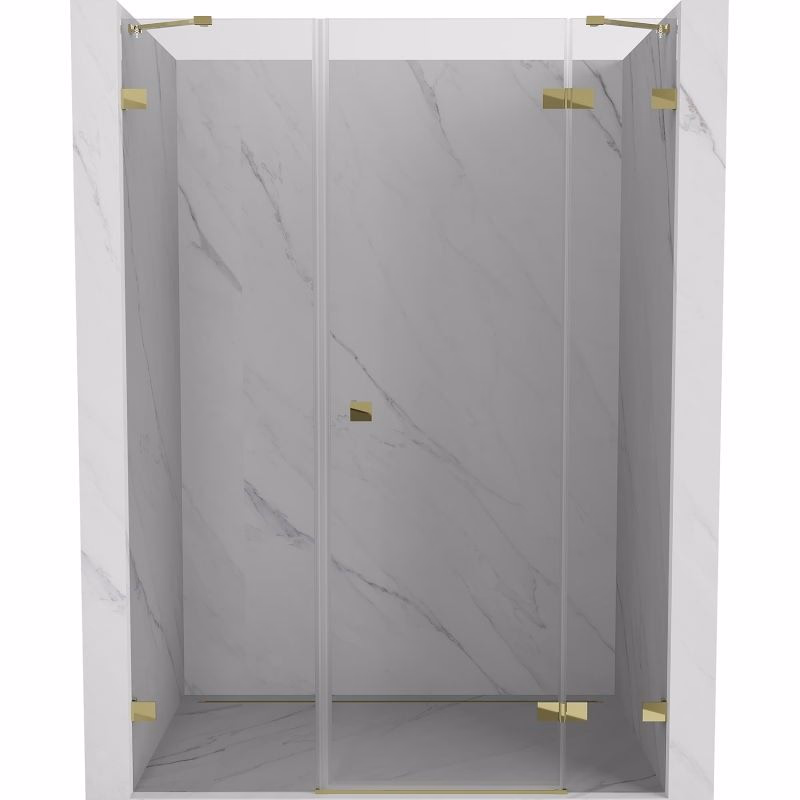 MEXEN/S - Lunar sprchové dvere krídlové pravé 160, transparent, zlatá 834S-160-050-50-00-P