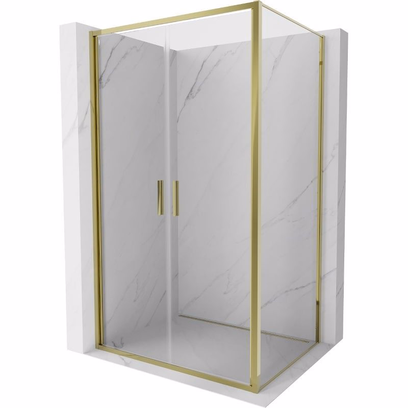 MEXEN/S - Exo sprchovací kút dvere krídlové 80 x 95, transparent, zlato 814-080-095-50-00