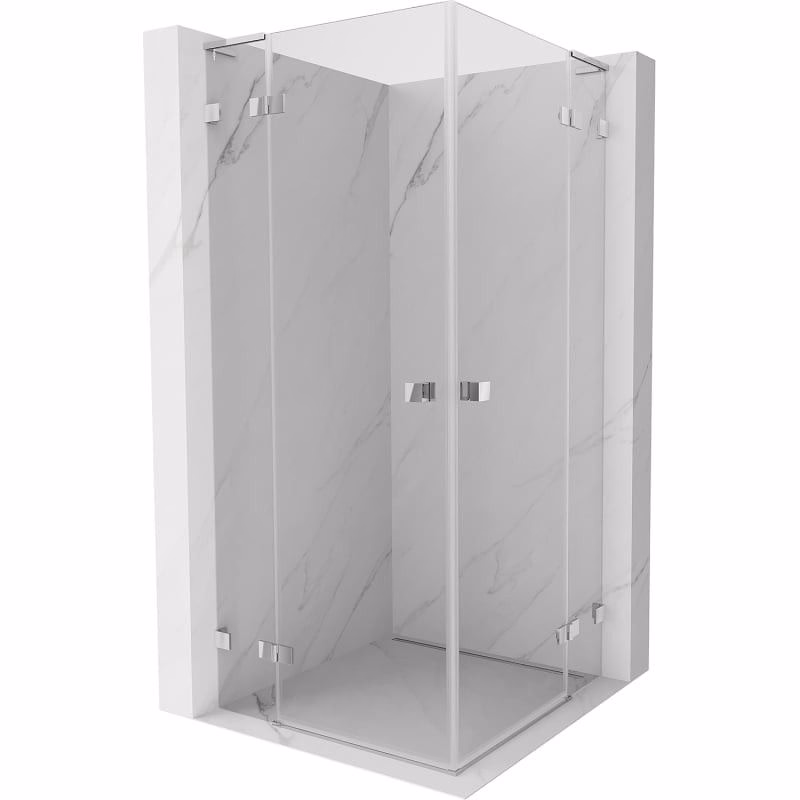 MEXEN/S - Lunar L Duo sprchovací kút dvere krídlové 80 x 80, transparent, chróm 834L-080L-080P-01-00