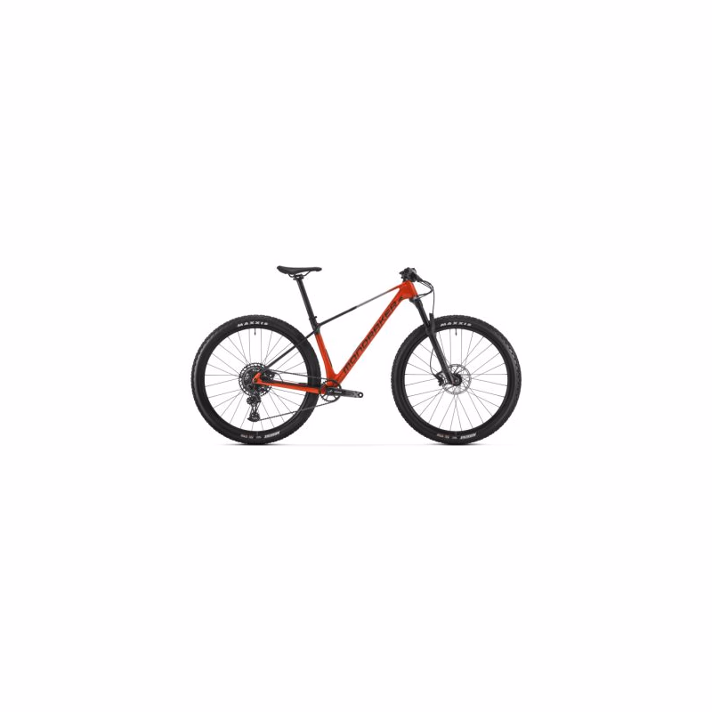 Horský bicykel MONDRAKER Chrono Carbon DC, flame red vortex grey racing silver