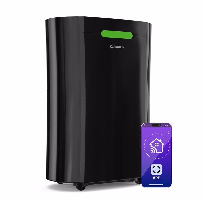 Klarstein AeroDry Smart 12 odvlhčovač vzduchu, 12 l/deň, 25-30m², senzor vlhkosti, ovládanie pomocou aplikácie, 135 m³/h