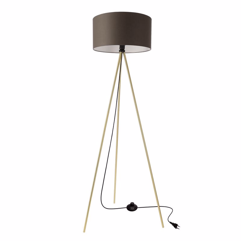 Stojaca lampa VANTI 1x40W E27 zlatá konštrukcia grafitové tienidlo moderná do obývačky spálňa kancelária elegantná vysoká stojaca lampa