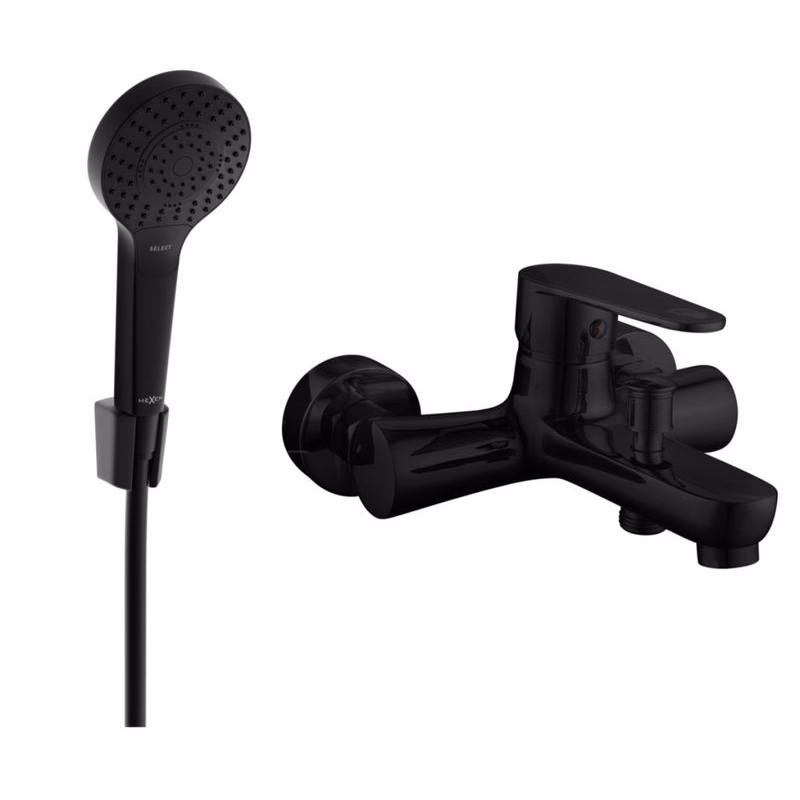 MEXEN/S - R05 Kama vaňová batéria so sprchou set, čierna 7253R05-70