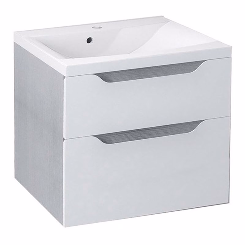 SAPHO - WAVE umývadlová skrinka 60x65x47,8cm, biela/dub strieborný WA060-3011