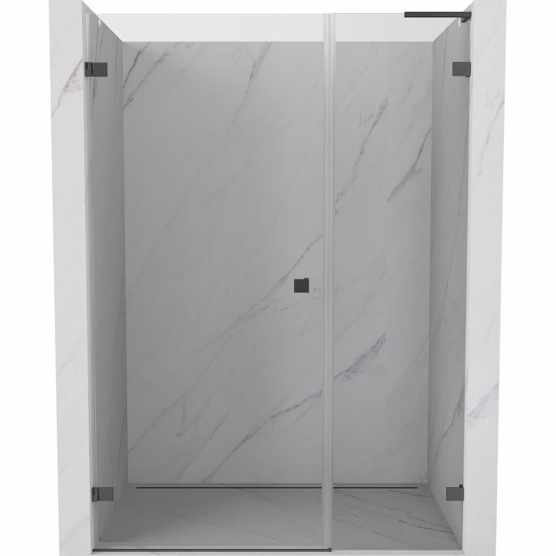 MEXEN/S - Lunar-B L sprchové dvere krídlové ľavé 135, transparent, grafit kartáčovaná 832SL-135-050-66-00-L