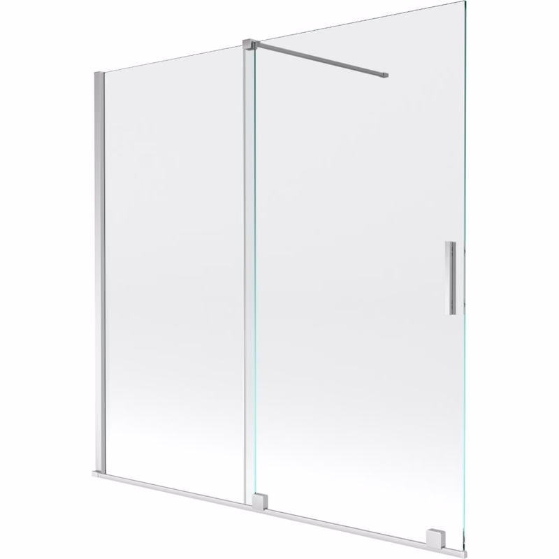 MEXEN/S - Velar Dvojkrídlová posuvná vaňová zástena 160 x 150, transparent, chróm 896-160-000-01-01