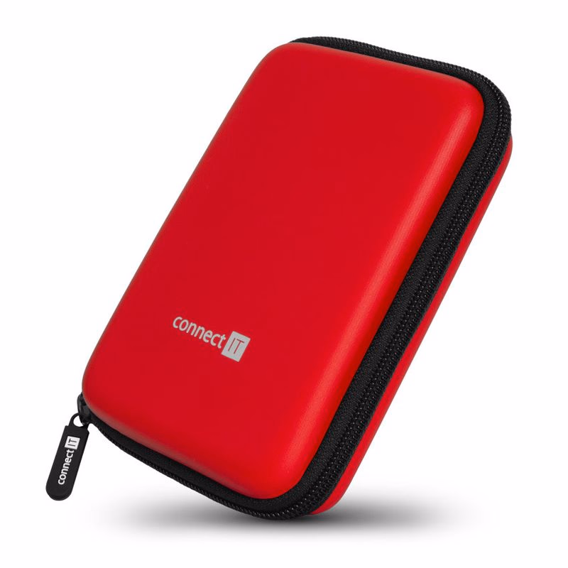 CONNECT IT HardShellProtect pevné škrupinové ochranné púzdro na 2,5" HDD, červené