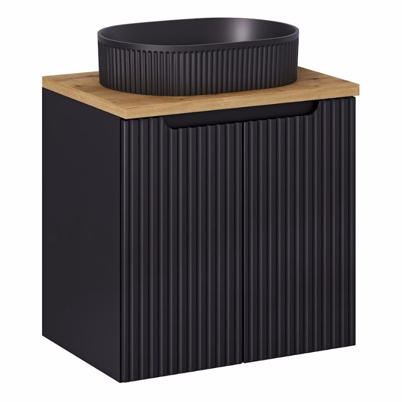 ArtCom Kúpeľňová skrinka s umývadlom a doskou NOVA Black DU60/3 | 60 cm